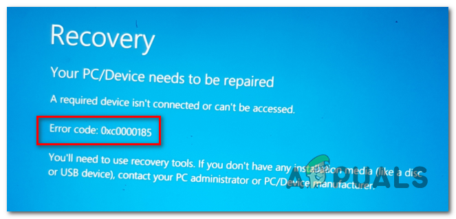Si vous obtenez une erreur de récupération d'écran bleu Windows 10 0x0000185