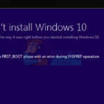 FIX: Error de actualización del aniversario de Windows 10 0x1900101-0x30018 "FIRST_BOOT Phase"