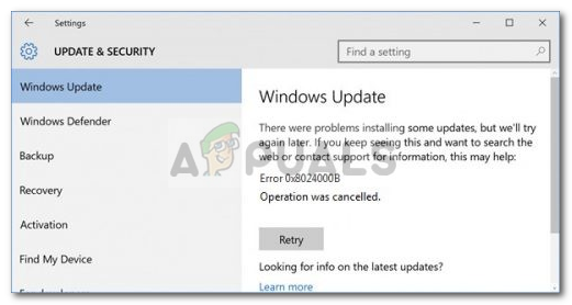 Correctif : erreur de mise à jour Windows 0x8024000b dans Windows 10