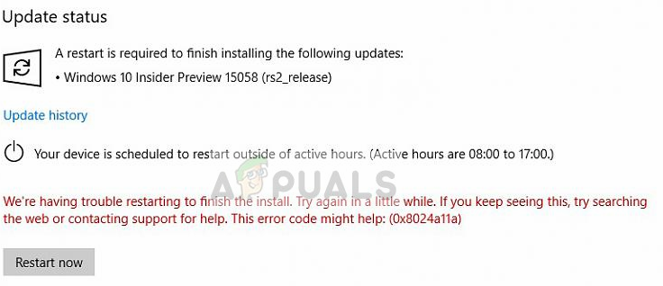 Correctif : Erreur de mise à jour Windows 0x8024a11a dans Windows 10