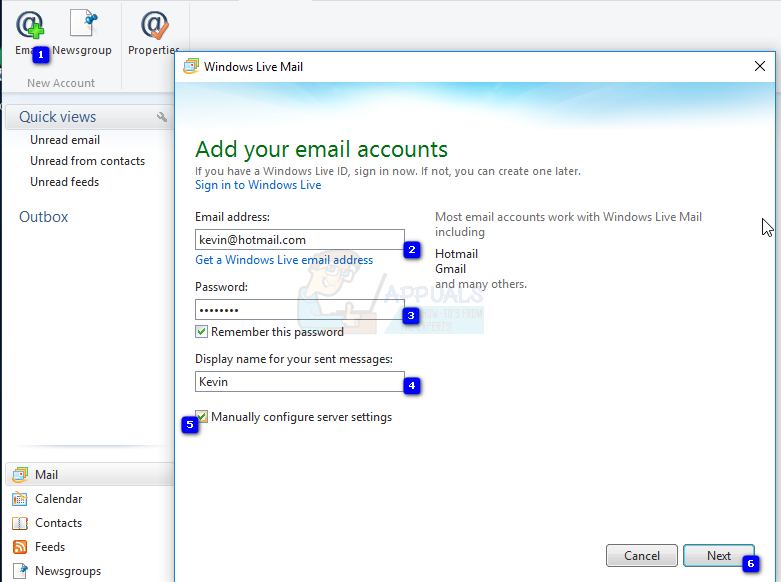 Correction : Erreur du serveur de messagerie Windows Live 3202 $ 00270x8DE00005 $ 0027