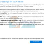 Windows 10 Creators Update Configuración de privacidad (KB4013214)