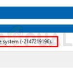 Cómo arreglar el error del sistema de archivos -2147219196