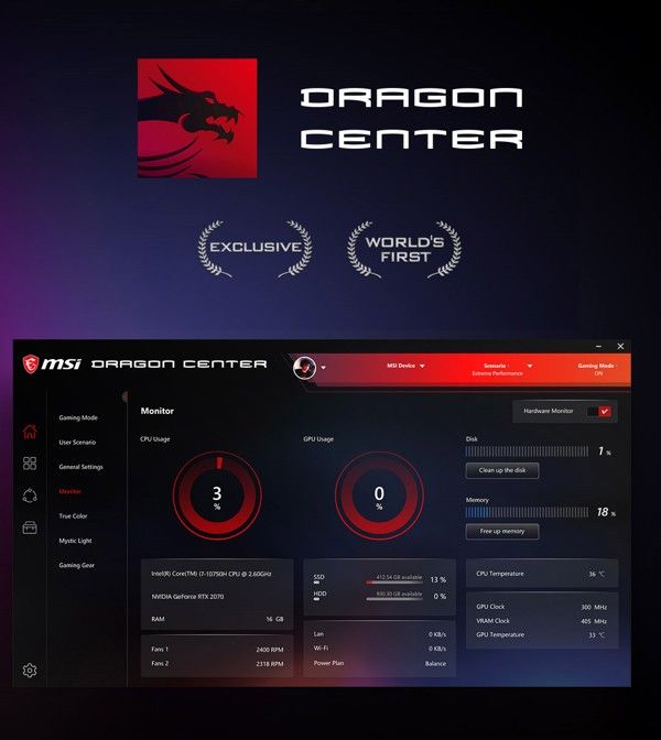 msi-dragon-center-interfaz